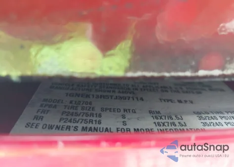 1996 Chevrolet Tahoe K1500 z USA, uszkodzony, nr VIN 1GNEK13R5TJ397114